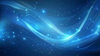 Obraz premium Blue and purple technology background with lines, dots, and shaped wave