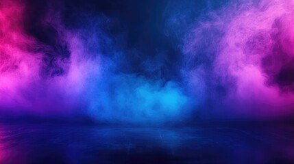 Fototapeta premium Colorful smoke and light background for night club scene featuring vibrant hues and a dark atmosphere ideal for DJ party visuals