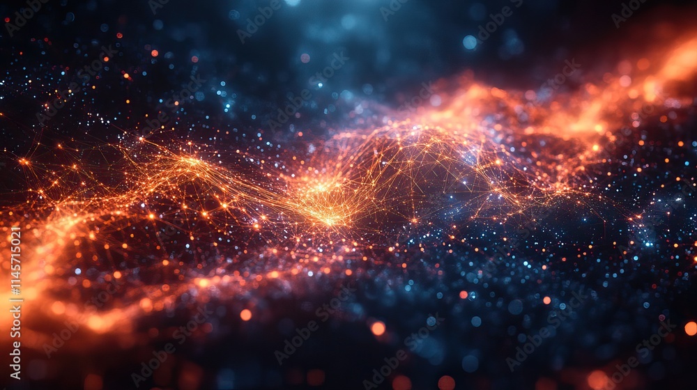 Wall mural an abstract polygon background with connecting lines, representing technology, internet structure, a