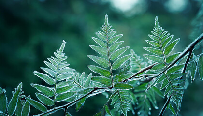 Beautiful winter landscape with snow covered trees.
