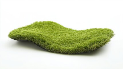 Artfully Shaped Artificial Grass Carpet Displayed on a Simple White Background