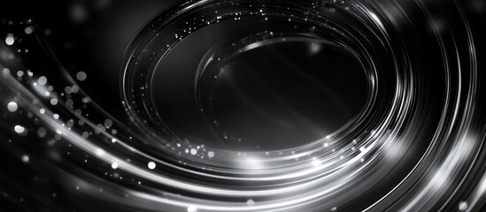 Fototapeta premium Elegant abstract circular bokeh background with shimmering lights and dark tones ideal for night-themed designs and creative projects