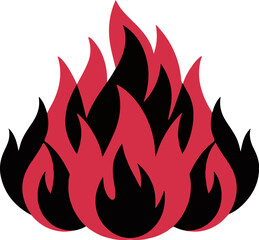 A vibrant graphic design of flames in red and black, perfect for logos, social media graphics, or website backgrounds