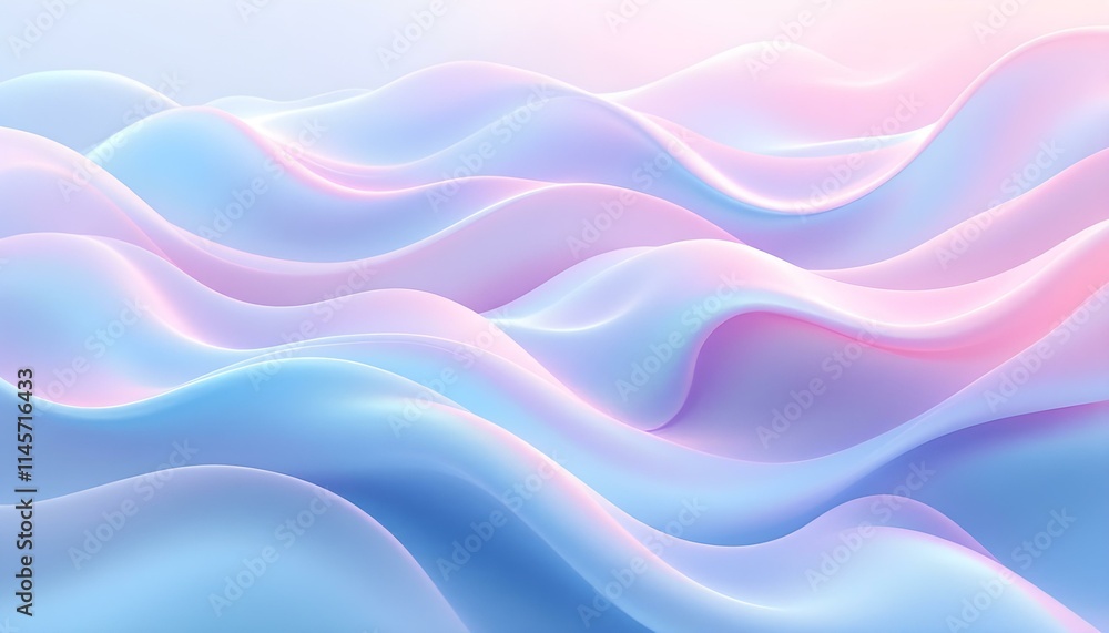 Fototapete colorful abstract waves in soft pastel shades with smooth gradient background. a colorful abstract b