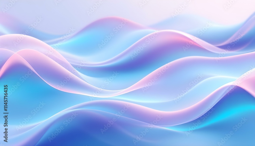 Poster colorful abstract waves in soft pastel shades with smooth gradient background. a colorful abstract b
