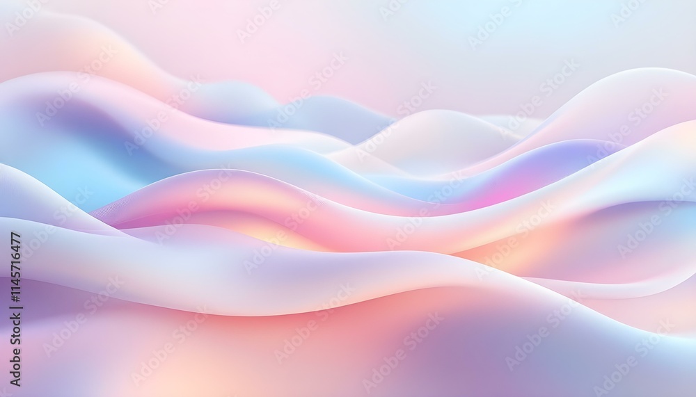 Leinwandbilder colorful abstract waves in soft pastel shades with smooth gradient background. a colorful abstract b