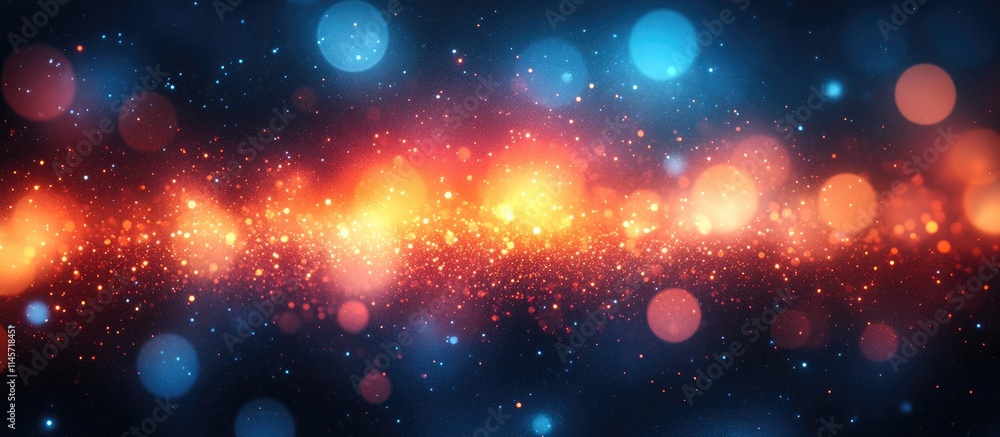 Poster colorful glowing bokeh lights abstract background with sparkling circles in vibrant hues creating a 