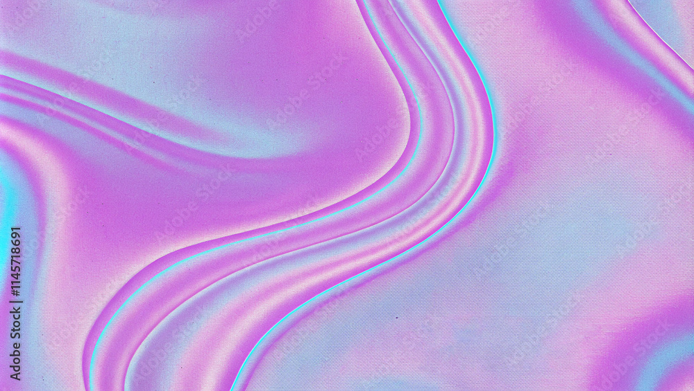 Aufkleber colorful iridescent holographic wave pattern background, with grainy noise effect texture abstract p
