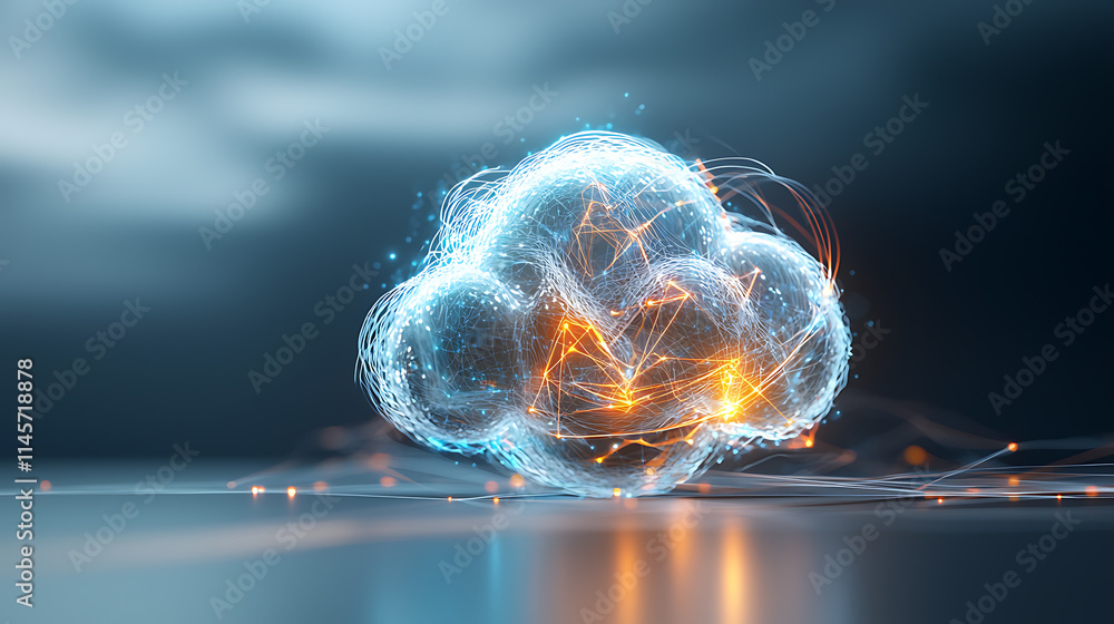 Aufkleber dynamic cloud computing visualization digital realm graphic design virtual environment abstract view