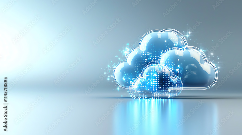Poster cloud computing concepts digital environment infographic modern design abstract viewpoint technology