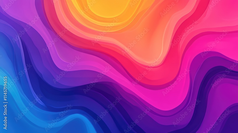 Poster vibrant abstract background with flowing colors in pink orange purple and blue creating a dynamic an