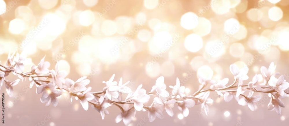 Poster white glowing garland with soft bokeh background creating a warm and enchanting atmosphere ideal for