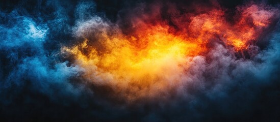 Colorful smoke background with national flag symbolizing political and religious conflicts in a dramatic and artistic representation