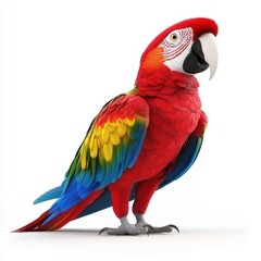 Obraz premium 3D Parrot Isolated and White Background