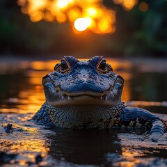 Obraz premium National Geographic-Style Photograph of an Alligator in the Wild