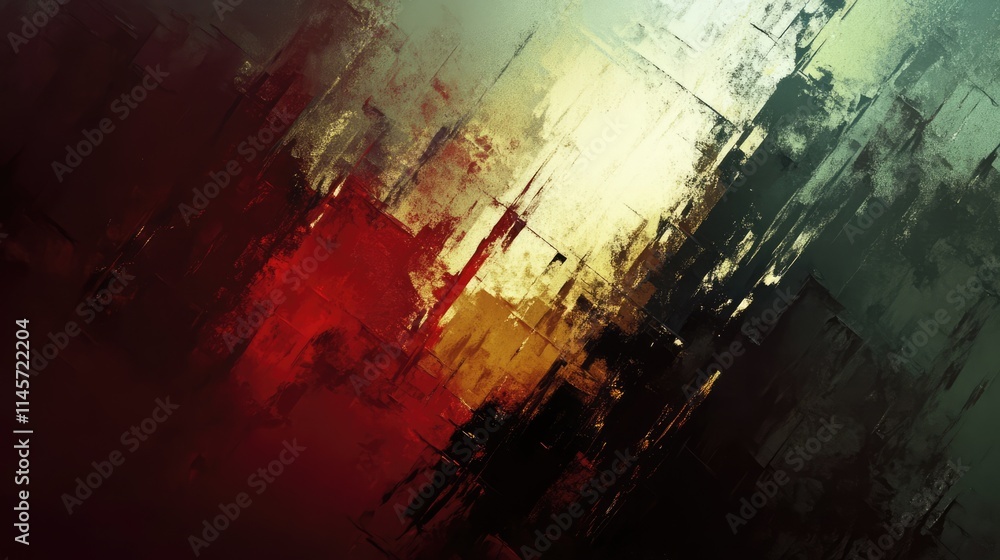 Poster abstract digital painting with vivid colors and textured layers creating a modern artistic compositi