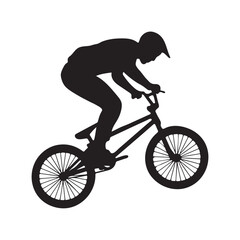 Fototapeta premium Silhouette cycle vector on white background