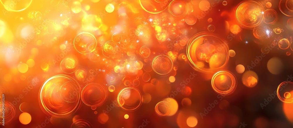Poster radiant orange circular abstract background with dreamy glow suitable for various digital design pro