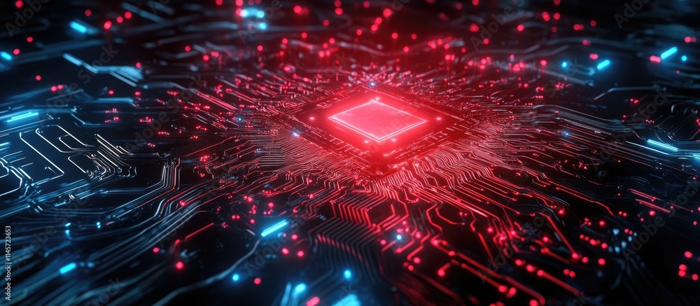Aufkleber microcircuits close up showcasing advanced technology and information storage in a futuristic electr