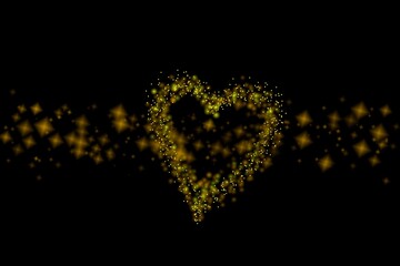 Goldenes Herz-Glitter auf Bokeh-Glitter-Licht-Hintergrund  romantik