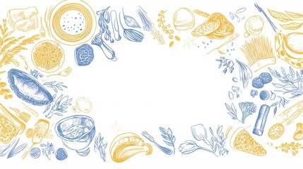 Culinary Delights A Delicious Frame of Food Illustrations