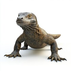 Fototapeta premium 3D Komodo Dragon Isolated and White Background