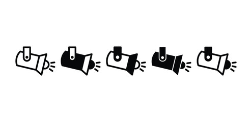 spotlight stage light icon vector design simple black white color illustration collection set isolated