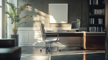 Modern Home Office Sunlight Interior Design