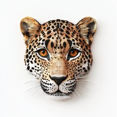 Obraz premium 3D Leopard Isolated and White Background