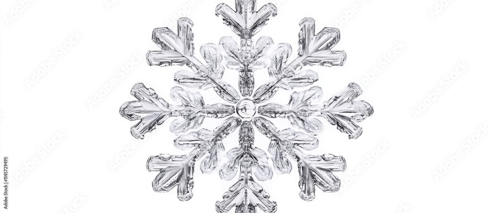 Poster intricate snowflake design on a pristine white background capturing the beauty and uniqueness of win
