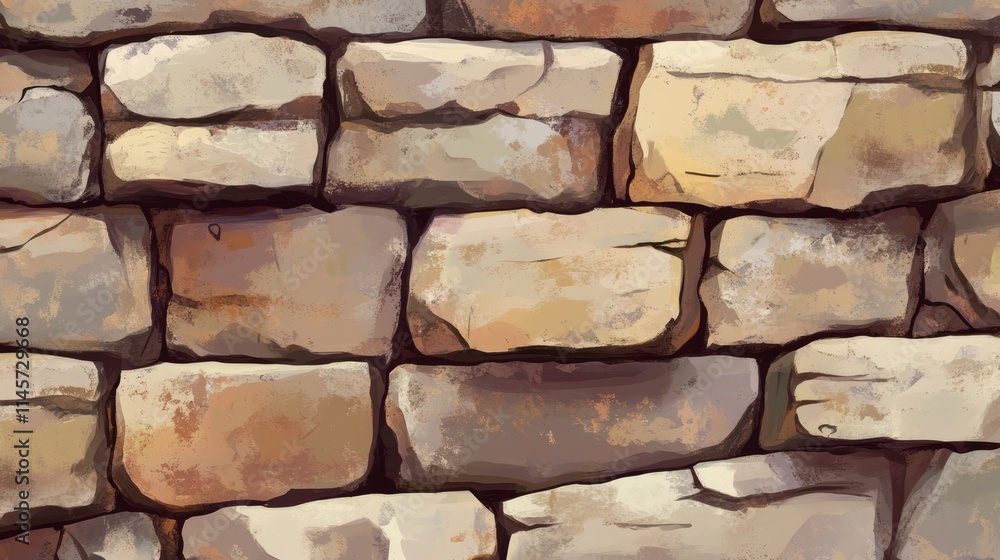 Poster textured background of aged stone wall featuring natural earthy colors and rustic patterns ideal for