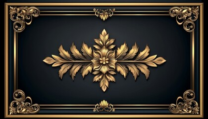 Gold Ornate Frame With Decorative Floral Centerpiece