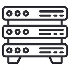Server icon. Big Data isolated on transparent background. Vector illustration.