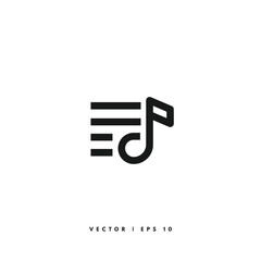 Song Lyrics Icon. Editable Stroke
