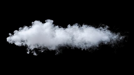 White smoke cloud isolated on black background