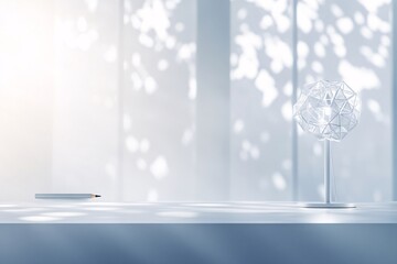 Modern Geometric Lamp on a Table