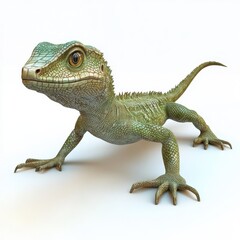 Obraz premium 3D Lizard Isolated and White Background