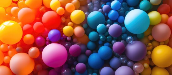 Vibrant colorful balloons creating a festive atmosphere for celebrations and joyful events