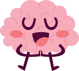 Cute Brain Character Illustration