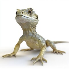 Obraz premium 3D Lizard Isolated and White Background