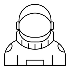 Fototapeta premium Astronaut line icon illustrating a space traveler in a suit. Half body Astronaut.