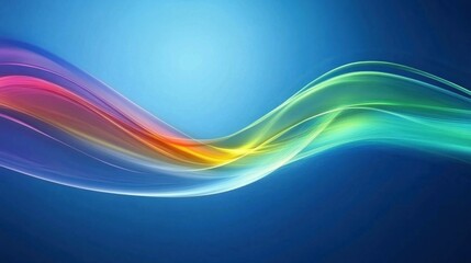 Fototapeta premium Abstract colorful wave on blue background.