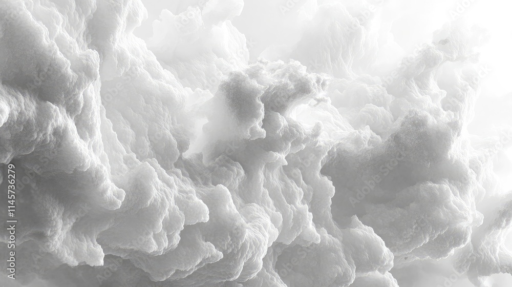 Poster elegant monochrome cloudscape capturing intricate cloud formations in a serene sky ideal for creativ