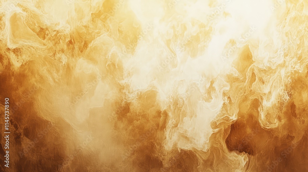 Poster warm abstract background with golden hues and ethereal textures for creative design projects and art