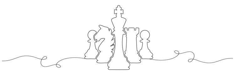 line art of chess pieces