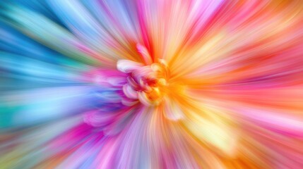 Fototapeta premium Vibrant abstract flower background with soft focus and bright colors creating a dreamy and colorful atmosphere for creative designs.