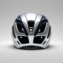 Sleek Silver and Navy Blue Cycling Helmet: A Modern Design for Enhanced Safety and Style