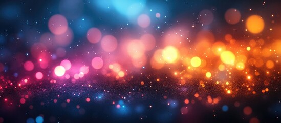Vibrant abstract bokeh lights creating a mesmerizing defocused background with colorful glows and shimmering effects.