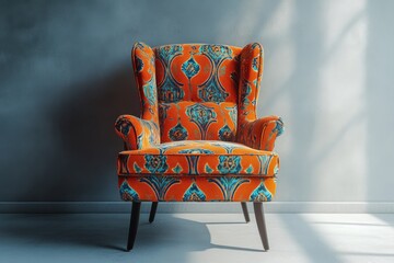 Stylish Chic Accent Chair Featuring a Bold Pattern for Modern Home Decor Use