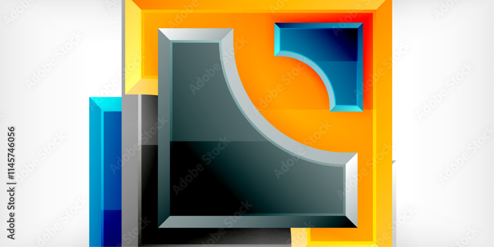 Poster geometric design abstract background - circles and triangles